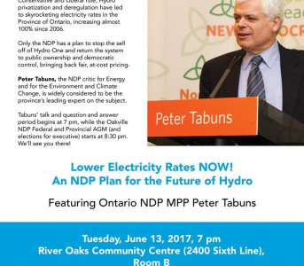 Oakville NDP Annual General Meeting Features MPP Peter Tabuns