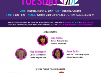 First Annual Tampon Tuesday Event in Oakville on March 7